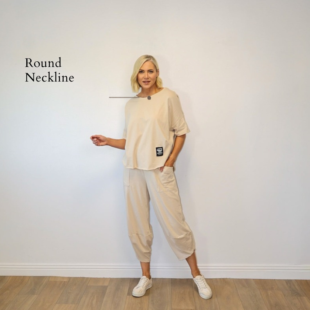 Nova Top (Cream) - Round Neckline
