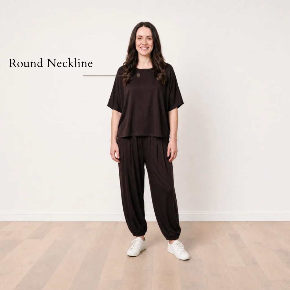 Orla Co-ord Chocolate Brown - Round Neckline