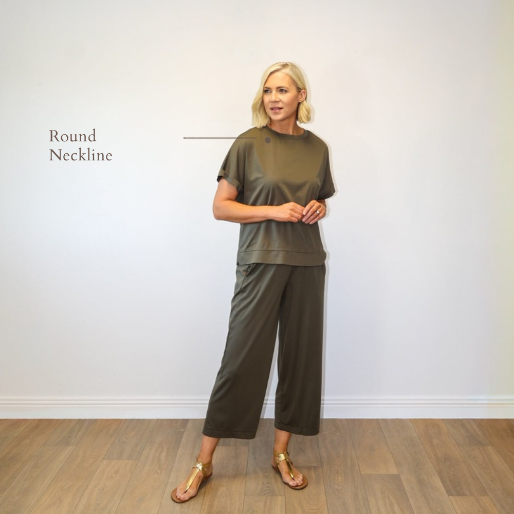 Remy Khaki - Round Neckline