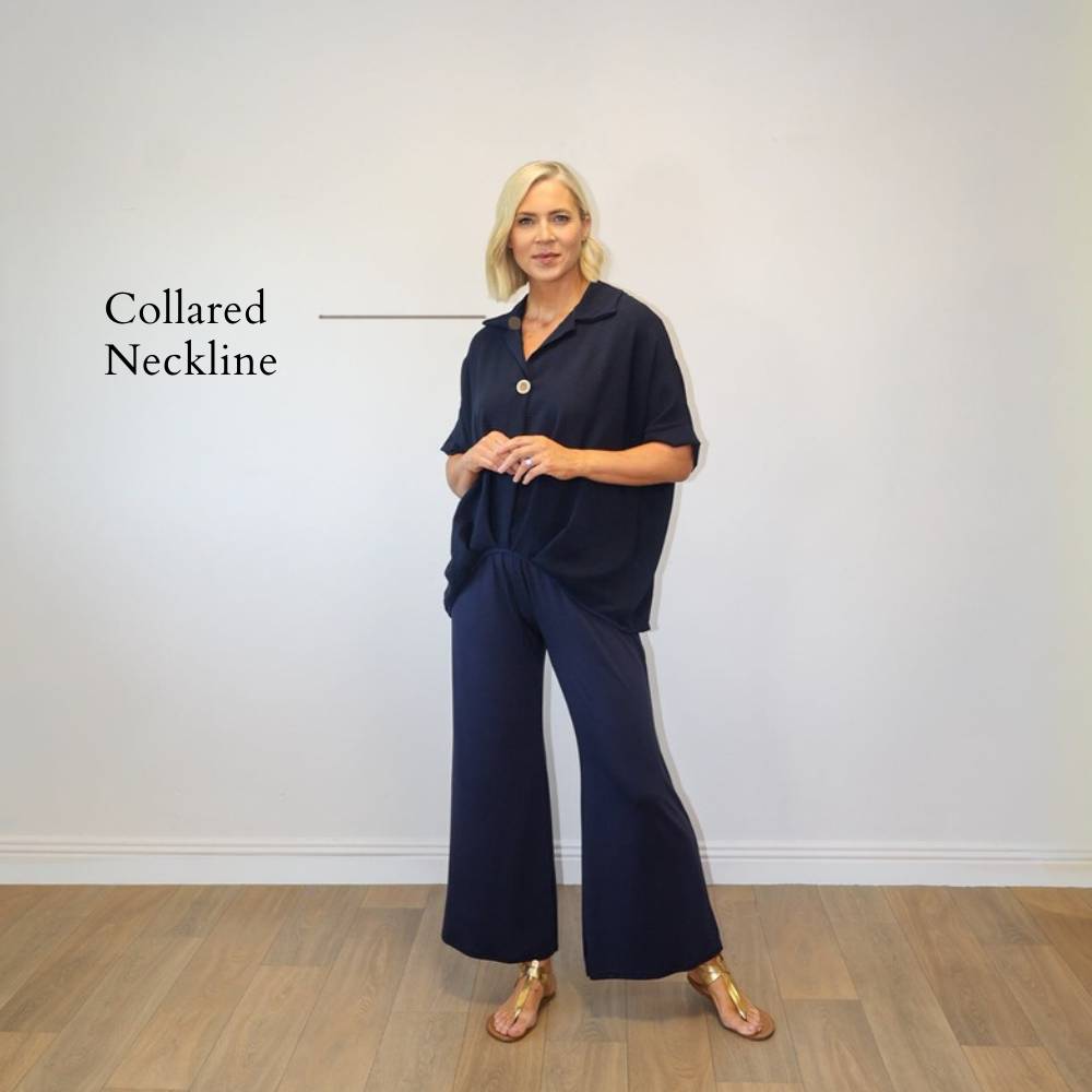 Harper Navy - Collared Neckline
