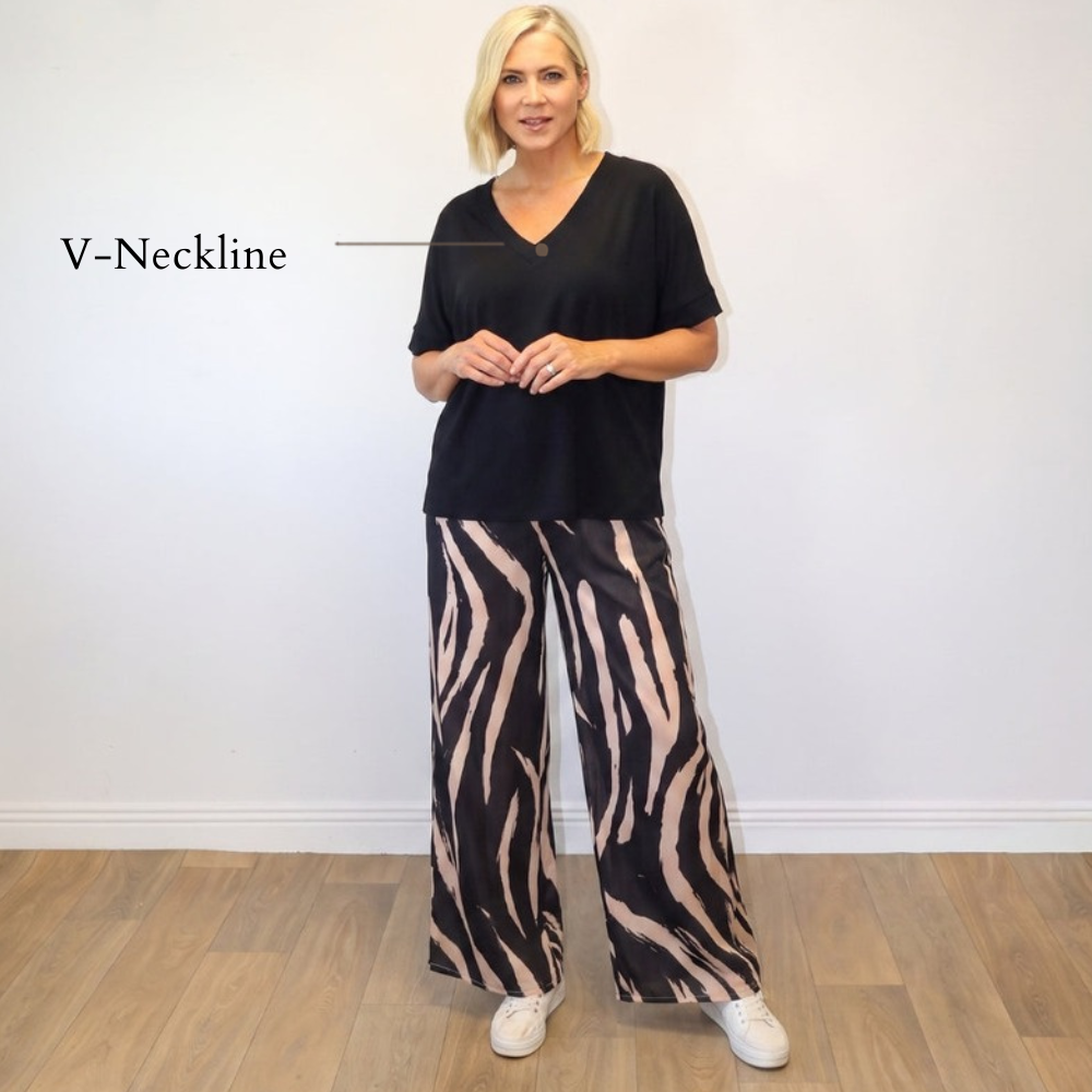 Zara Zebra Co-ord (Black) - V-Neckline