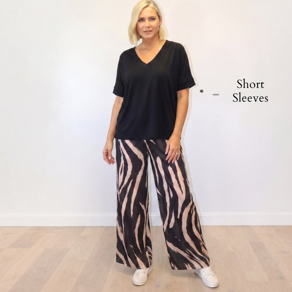 Zara Top (Black) - Short Sleeves