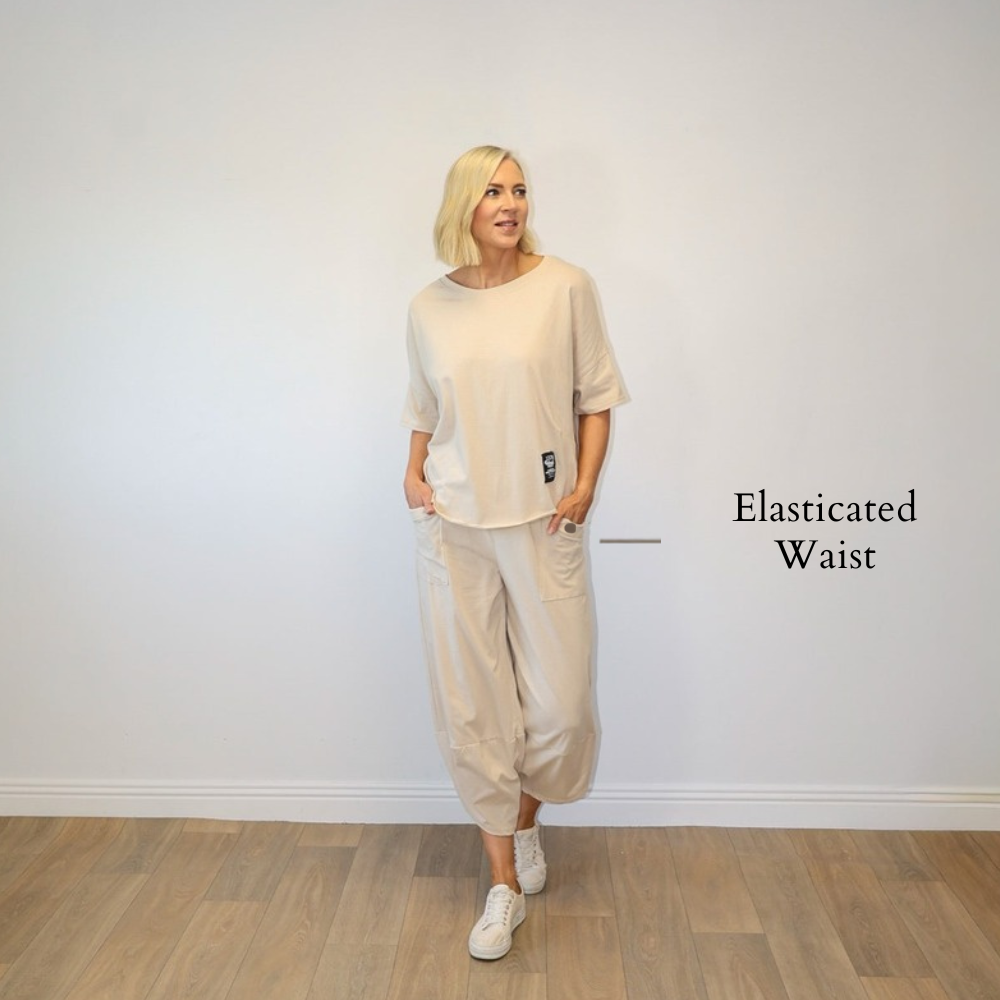 Nova Co-ord (Cream) - Elasticated Waist