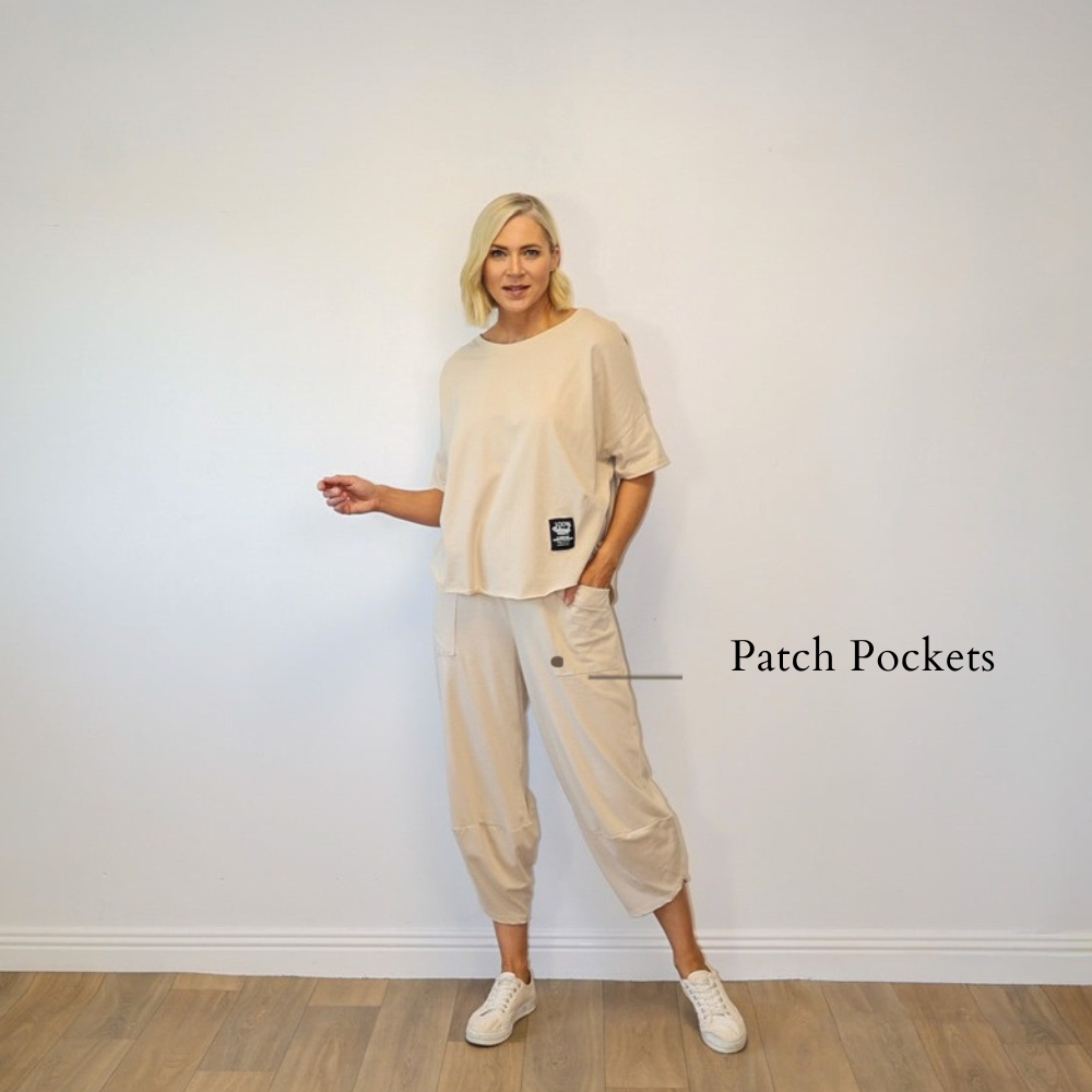 Nova Trousers Cream - Patch Pockets