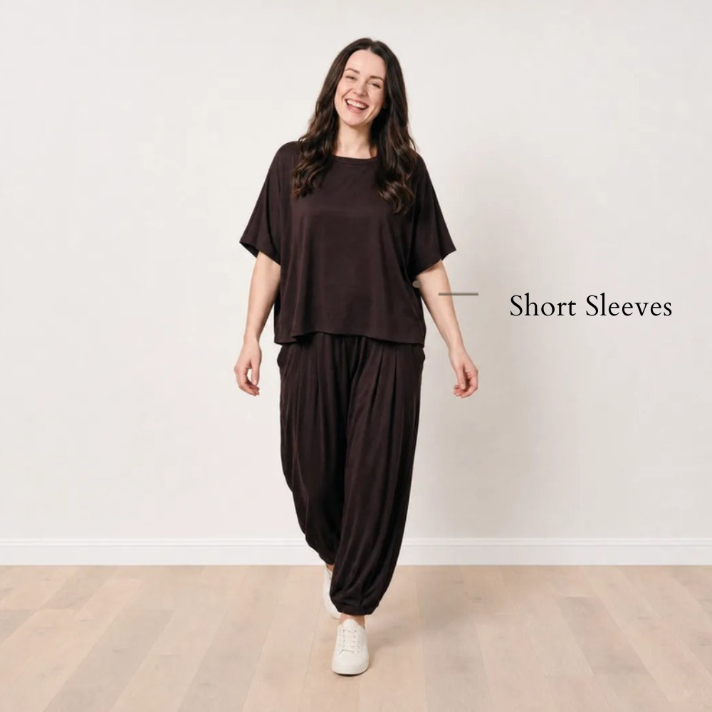 Orla Co-ord Chocolate Brown - Short Sleeves