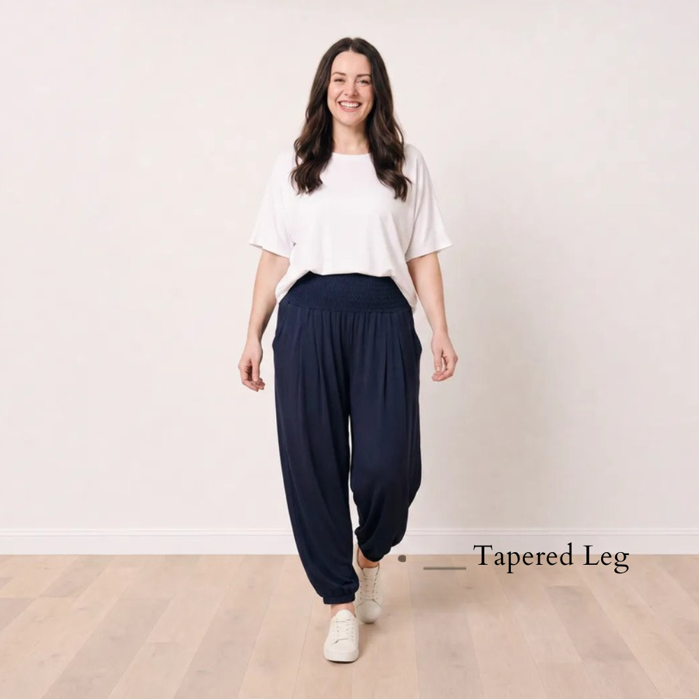 Orla Trousers Navy - Tapered Leg