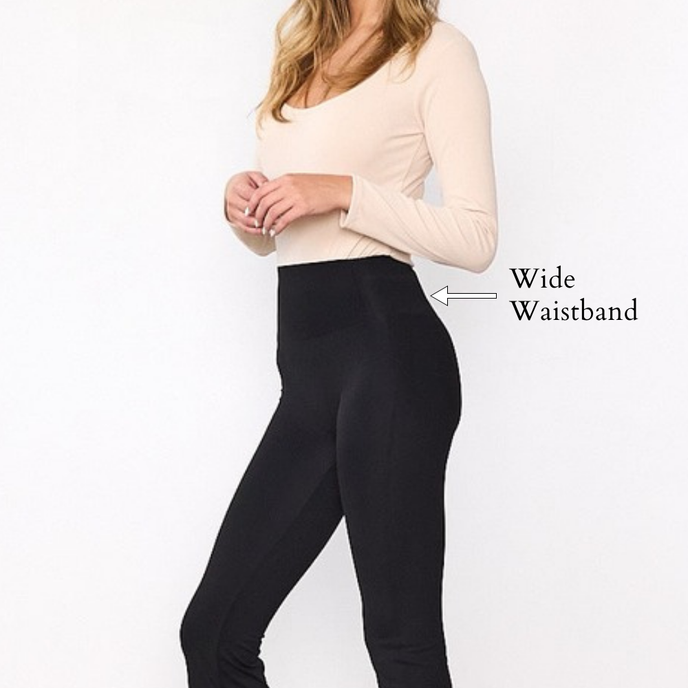 Sheila Leggings (Black) - Wide Waistband