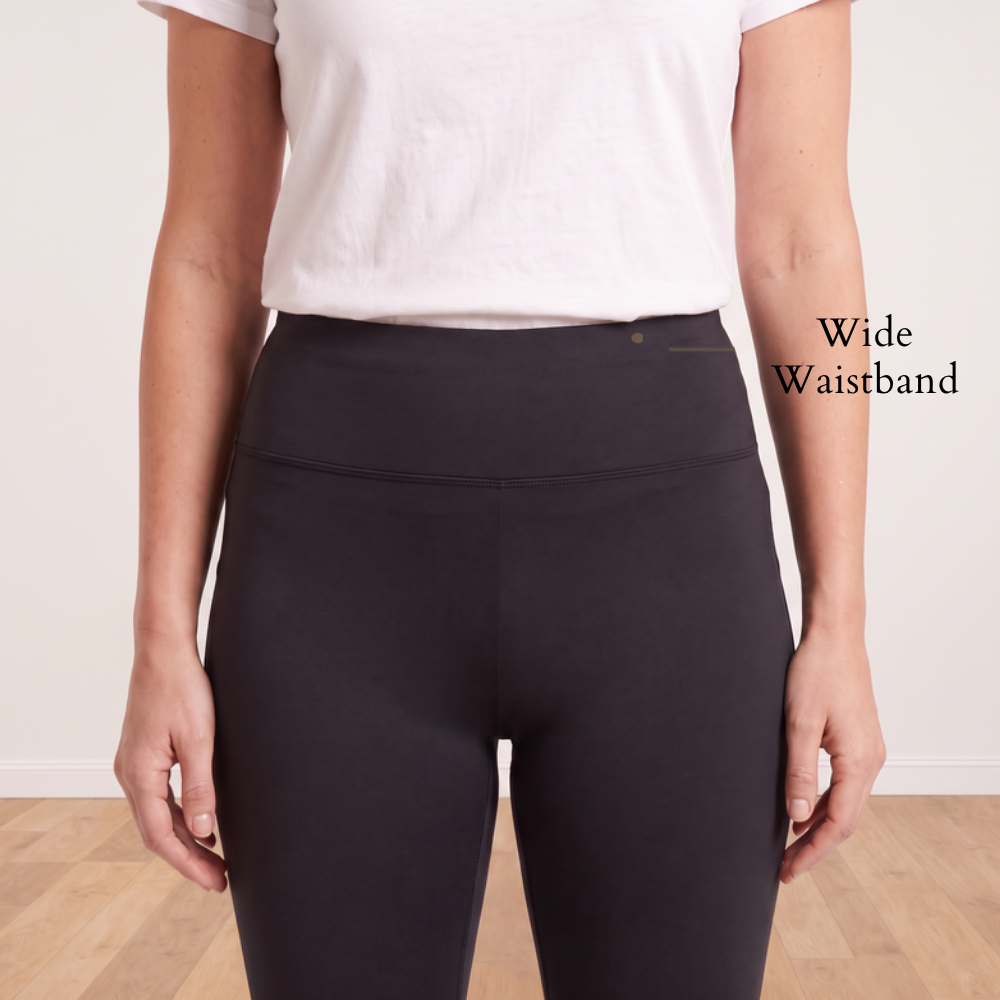 Vera Leggings (Black) - Wide Waistband