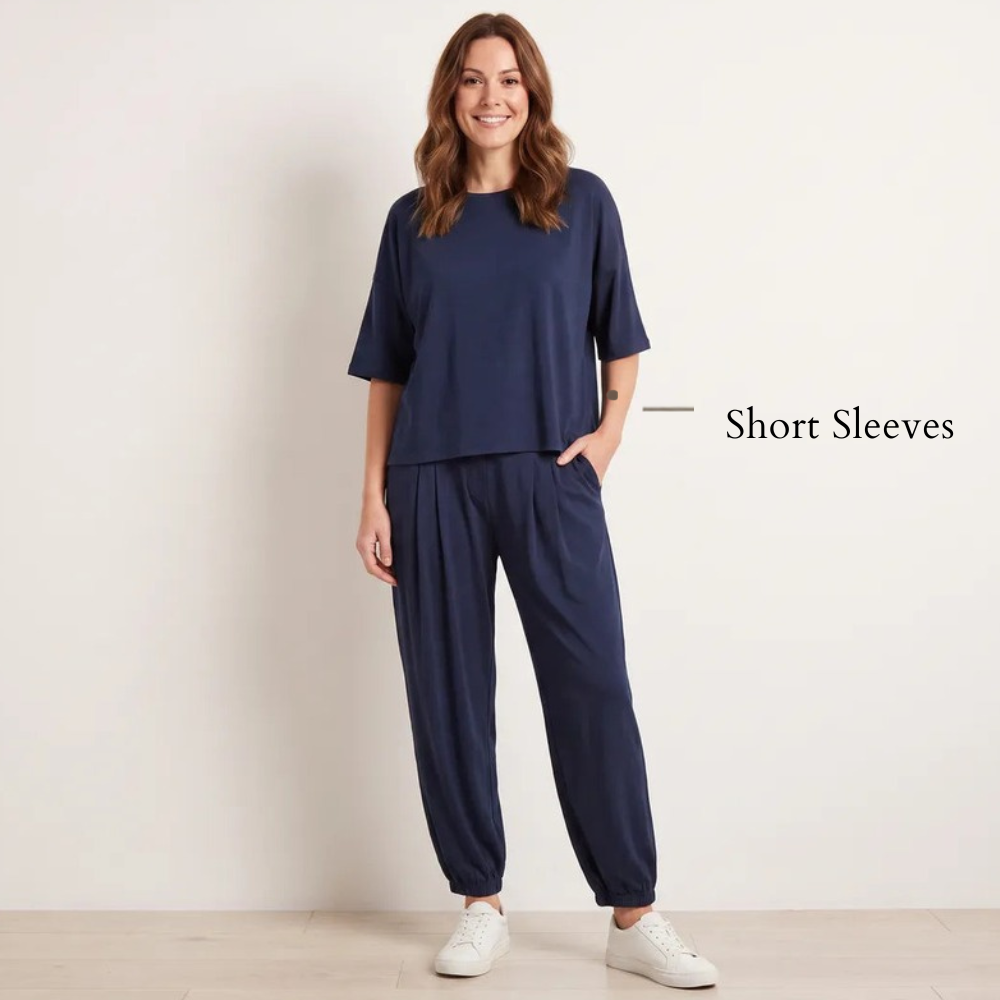 Orla Co-ord Navy - Short Sleeves