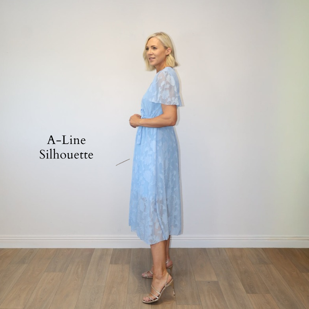 Rosie Floral Wrap Dress Blue - A-Line Silhouette