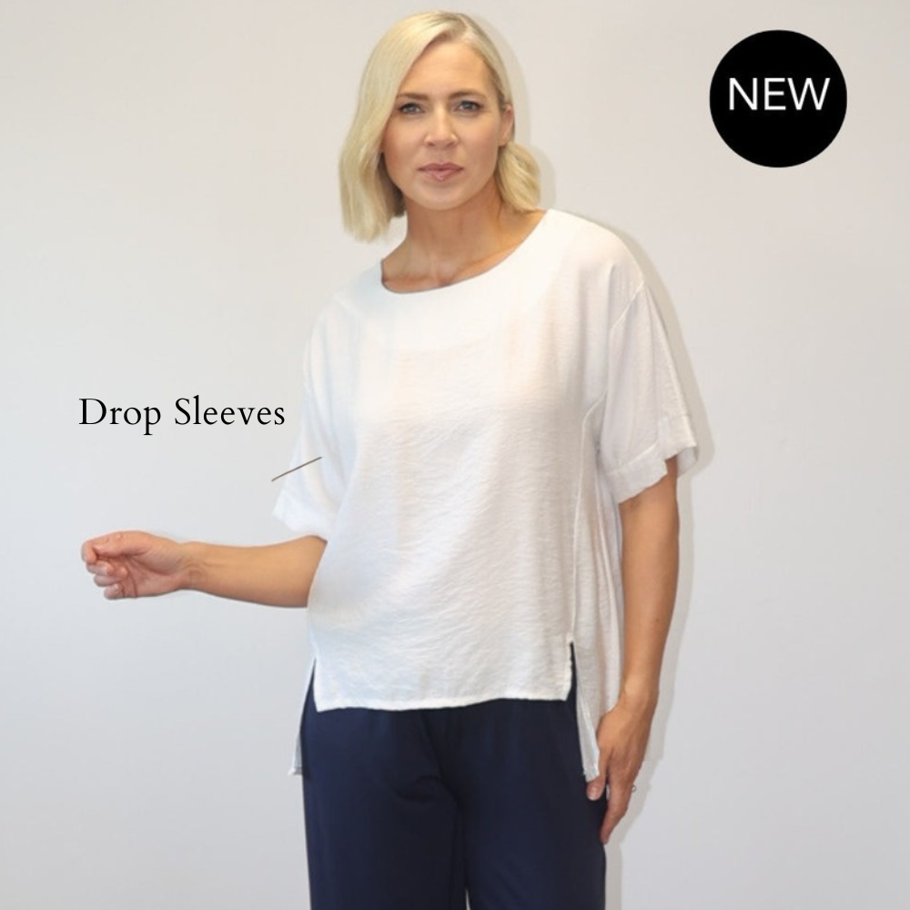 Maeve Top (White) - Drop Sleeves