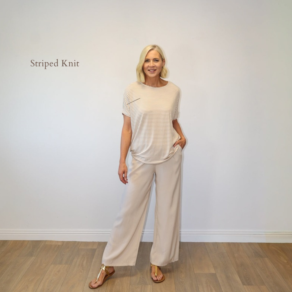 Sienna Oatmeal - Striped Knit