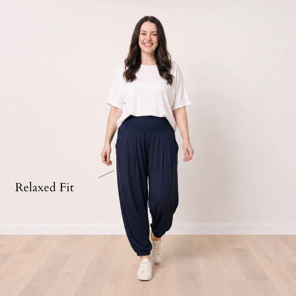 Orla Trousers Navy - Relaxed Fit