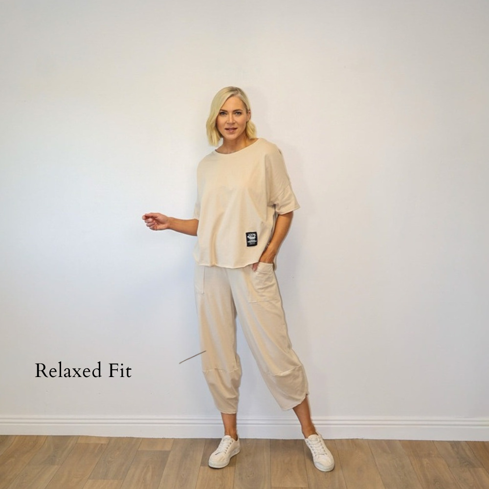 Nova Trousers Cream - Relaxed Fit