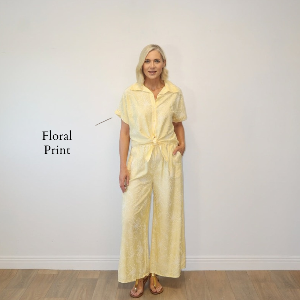 Flora Top (Yellow Floral) - Floral Print