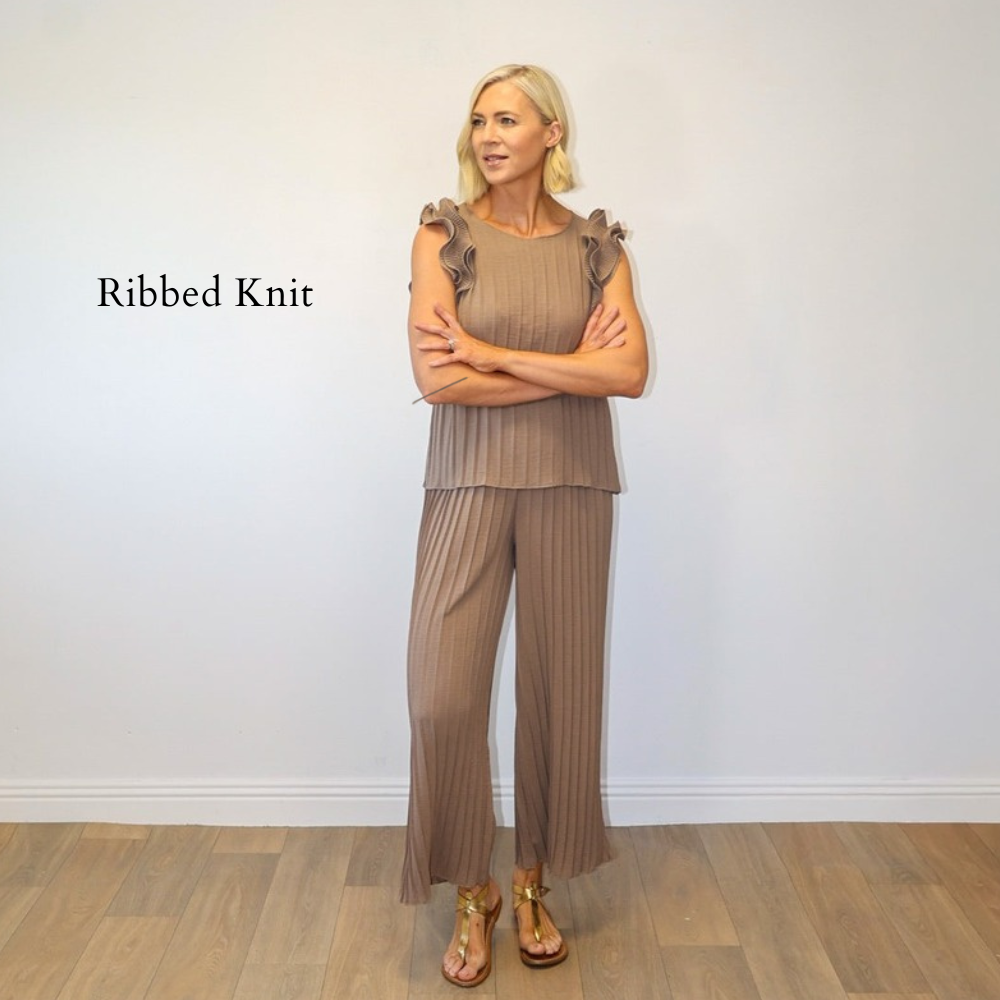 Talia Ribbed Co-ord (Latte) - Ribbed Knit