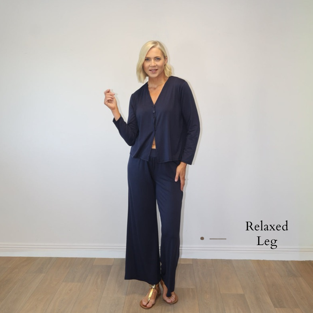 Elena Trousers (Navy) - Relaxed Leg