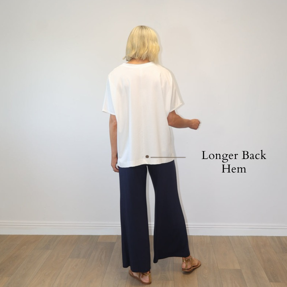Maeve Top (White) - Longer Back Hem