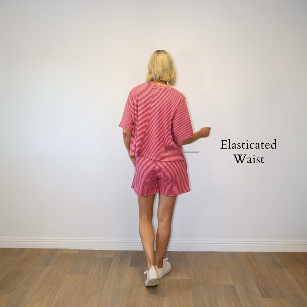 Felicity Co-ord (Pink/Brown) - Elasticated Waist