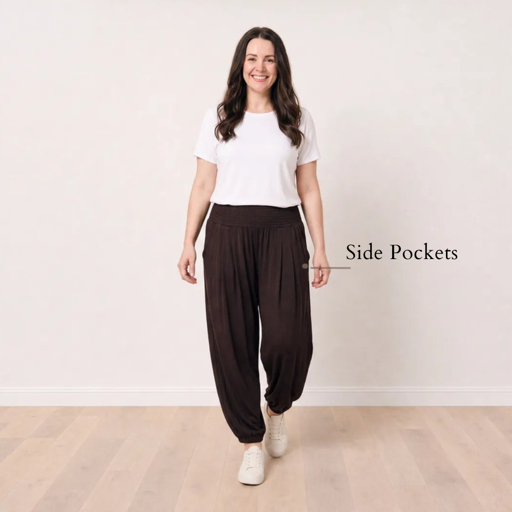 Orla Trousers Chocolate Brown - Side Pockets