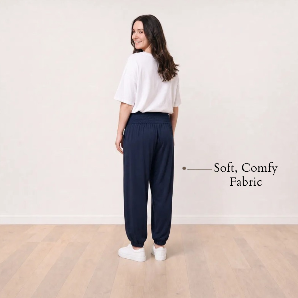 Orla Trousers Navy - Soft Comfy Fabric