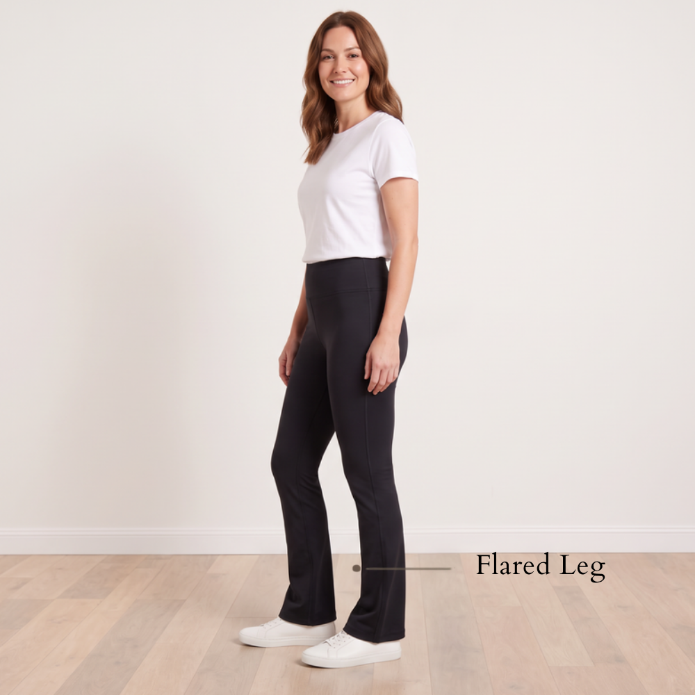 Vera Leggings (Black) - Flared Leg