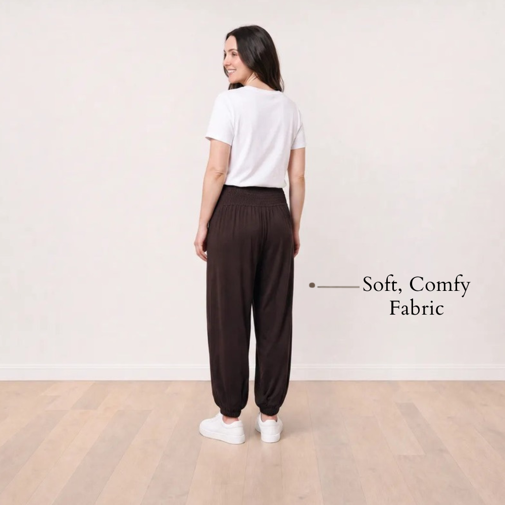 Orla Trousers Chocolate Brown - Soft Comfy Fabric