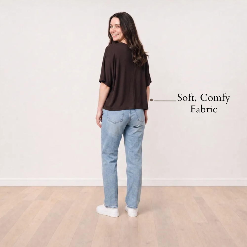 Orla Top Chocolate Brown - Soft Comfy Fabric