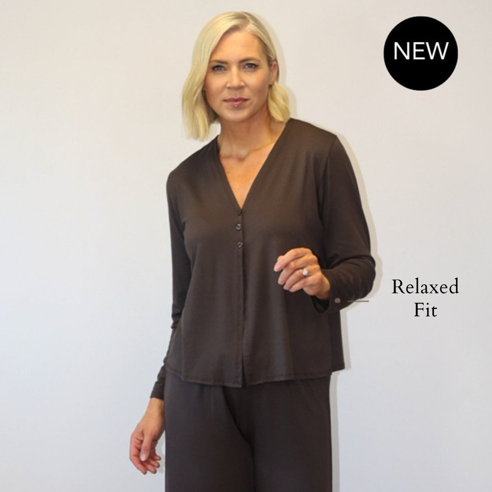 Elena Top (Brown) - Relaxed Fit