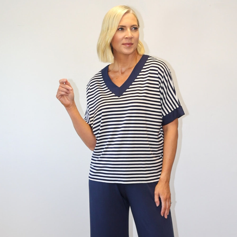 Zara Top (Navy Stripe)