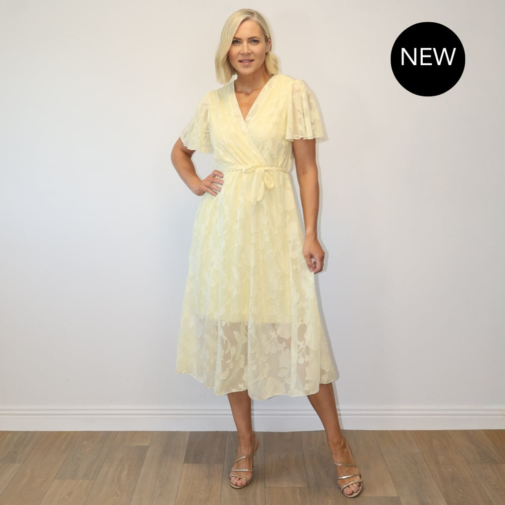 Rosie Floral Wrap Dress (Lemon)