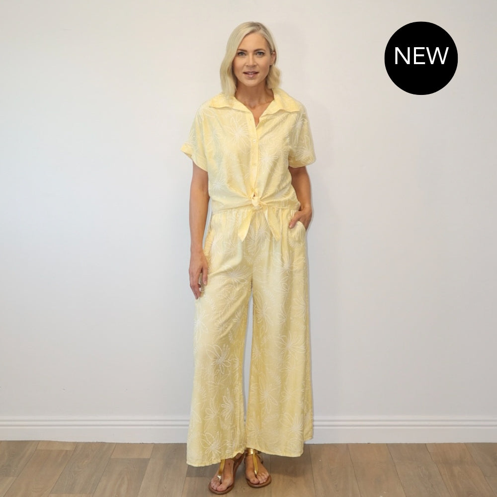 Flora Tie-Front Co-ord (Yellow Floral)