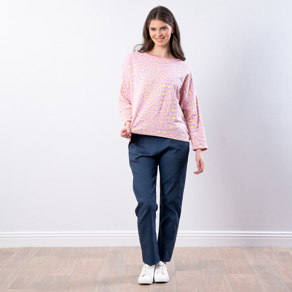 Cleo Leopard Sweat Top (Pink Lilac)