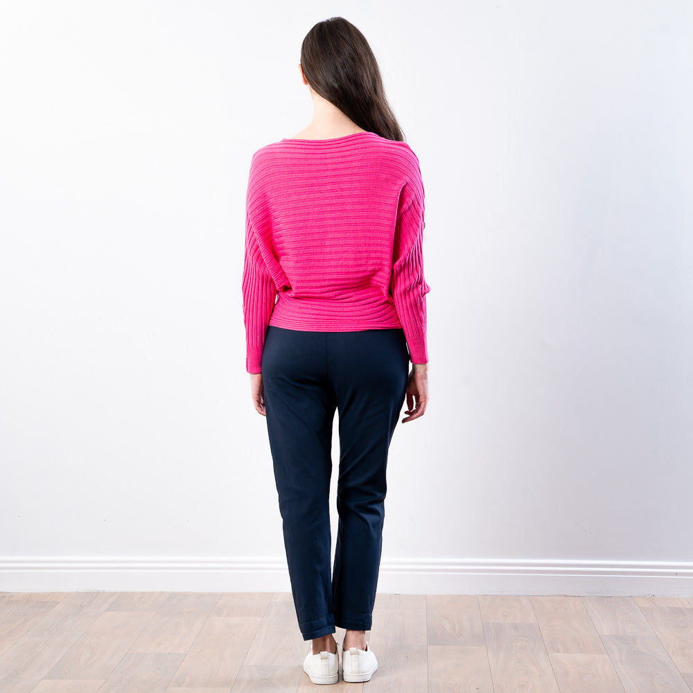 Ellis Batwing Round Neck Top (Pink)