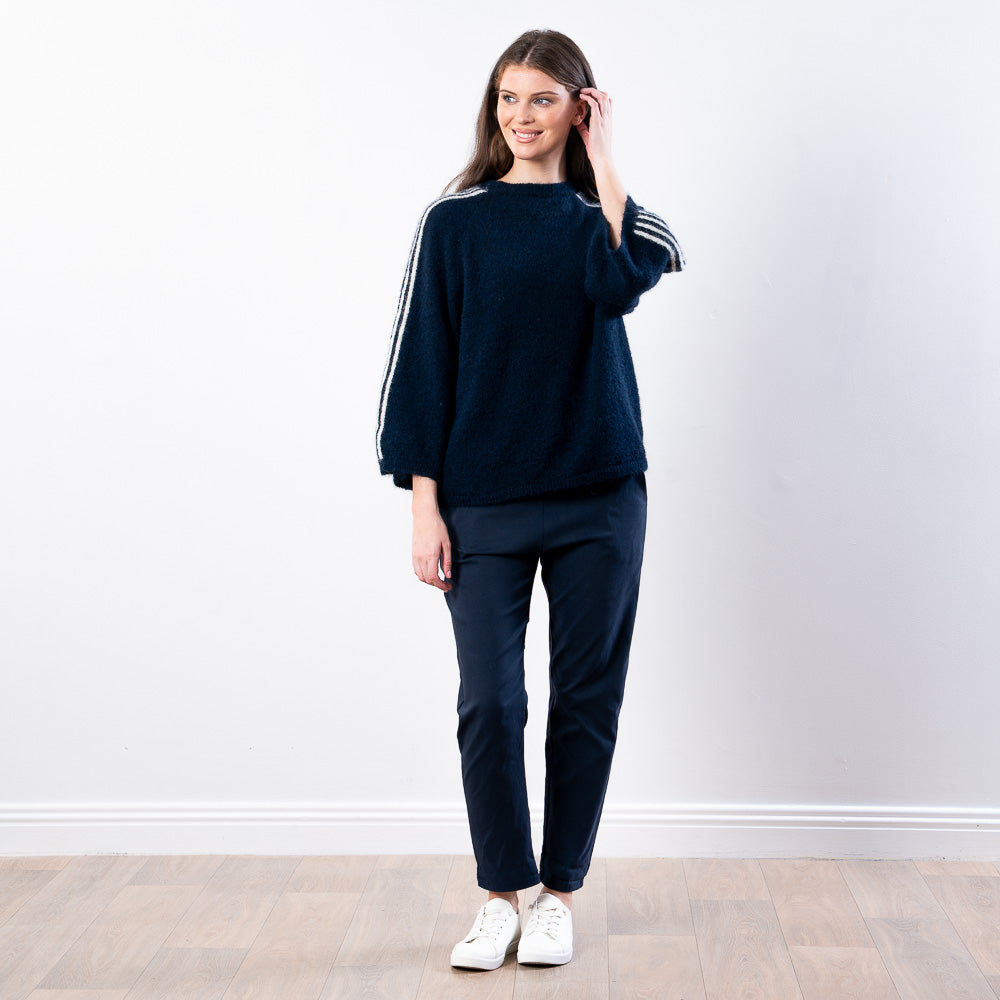 Debbie Knit Jumper Stripe (Navy)