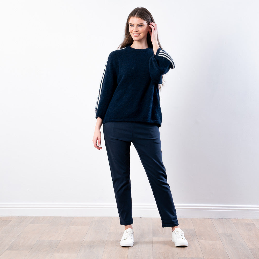 Debbie Knit Jumper Stripe (Navy)