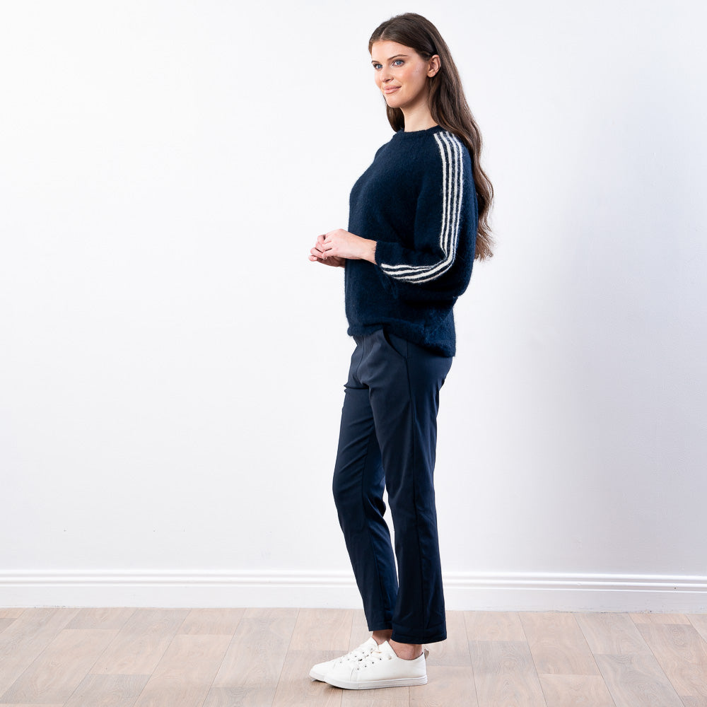 Debbie Knit Jumper Stripe (Navy)