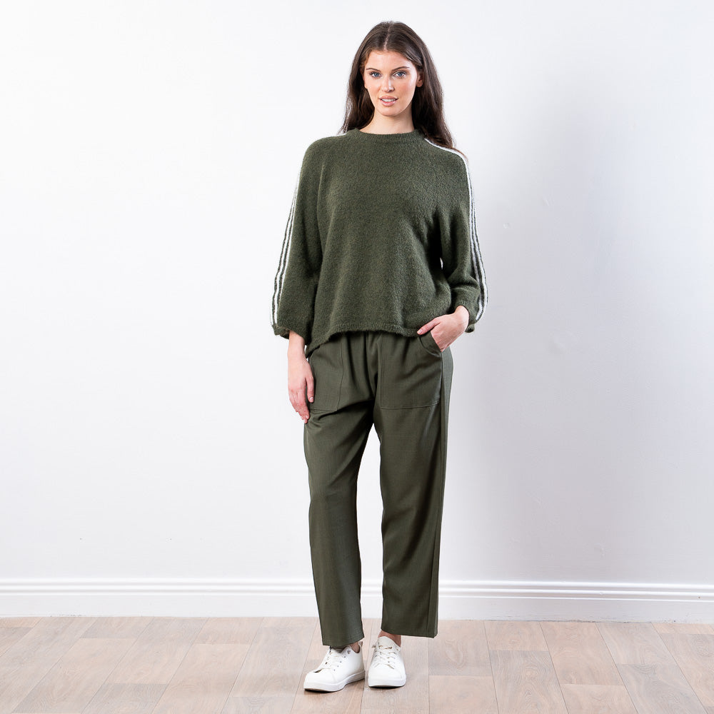 Debbie Knit Jumper Stripe (Khaki)