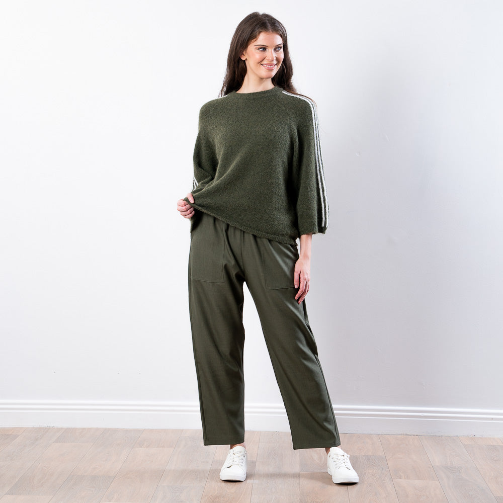 Debbie Knit Jumper Stripe (Khaki)