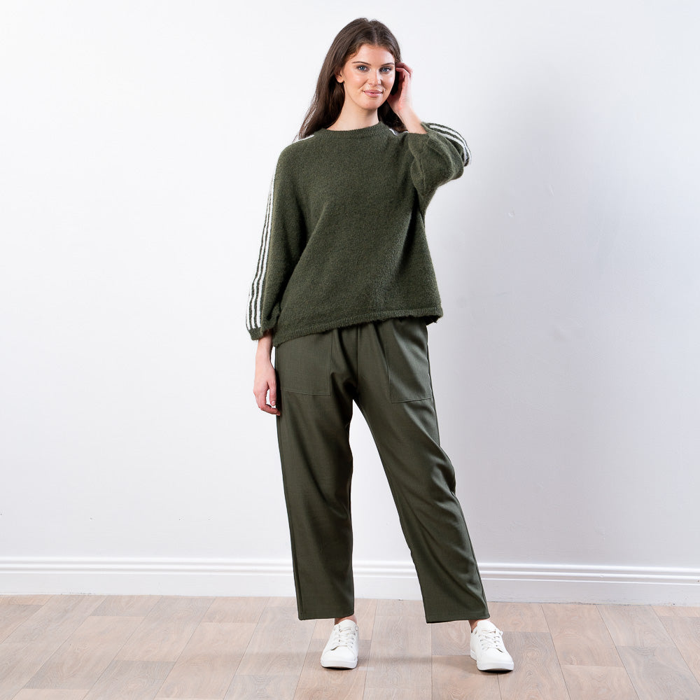Debbie Knit Jumper Stripe (Khaki)