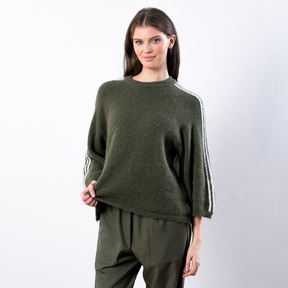 Debbie Knit Jumper Stripe (Khaki)