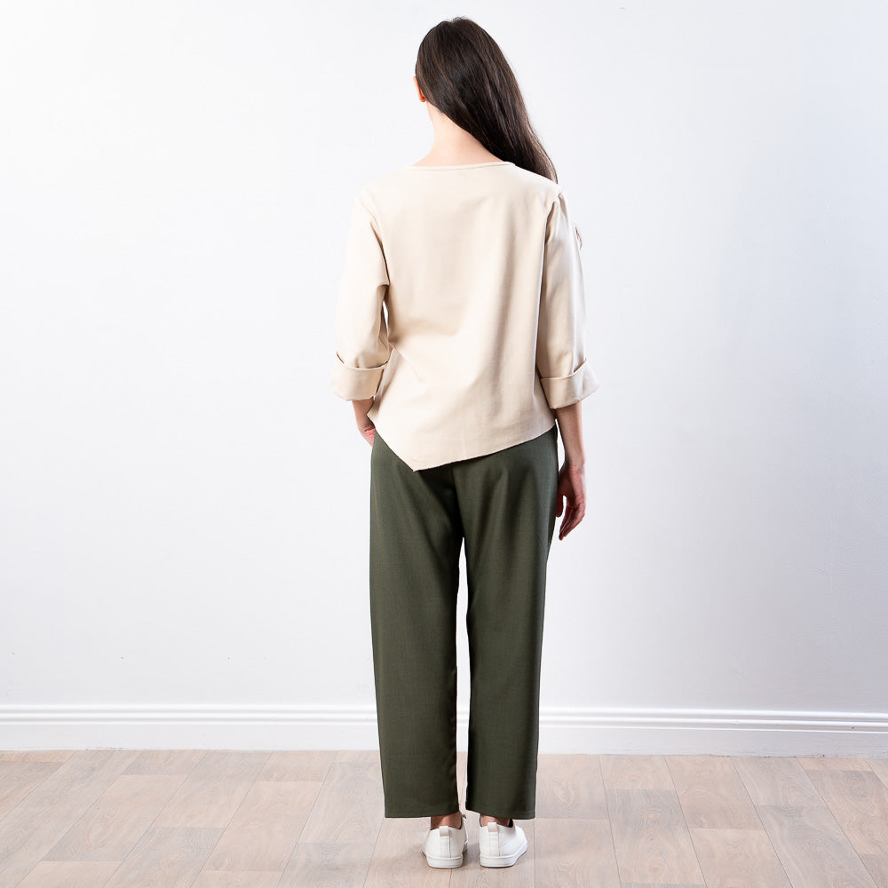 Stella Tie Belt Top (Beige)