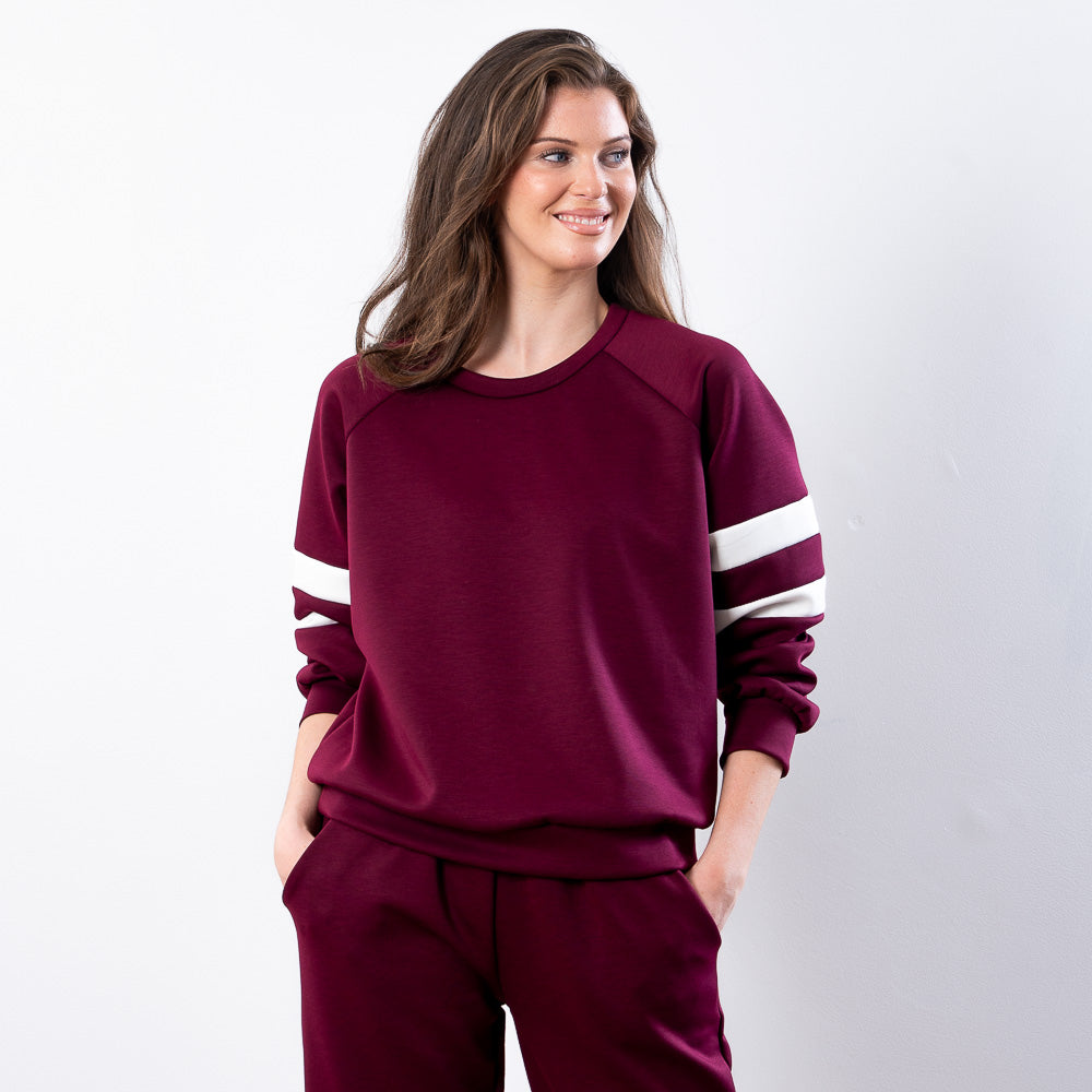 Jasmine Stripe Co-ord (Wine)