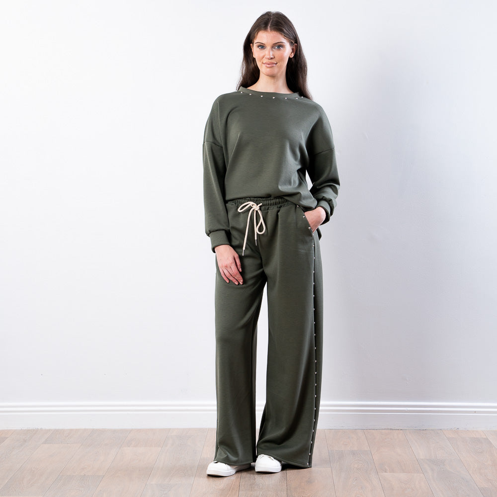 Dixie Co-ord in khaki – two-piece co-ord set, approx. 29" inside leg, image 5