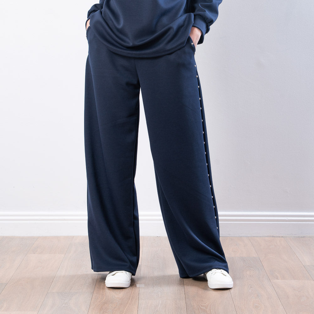 Dixie Co-ord in navy – two-piece co-ord set, approx. 29" inside leg, image 7