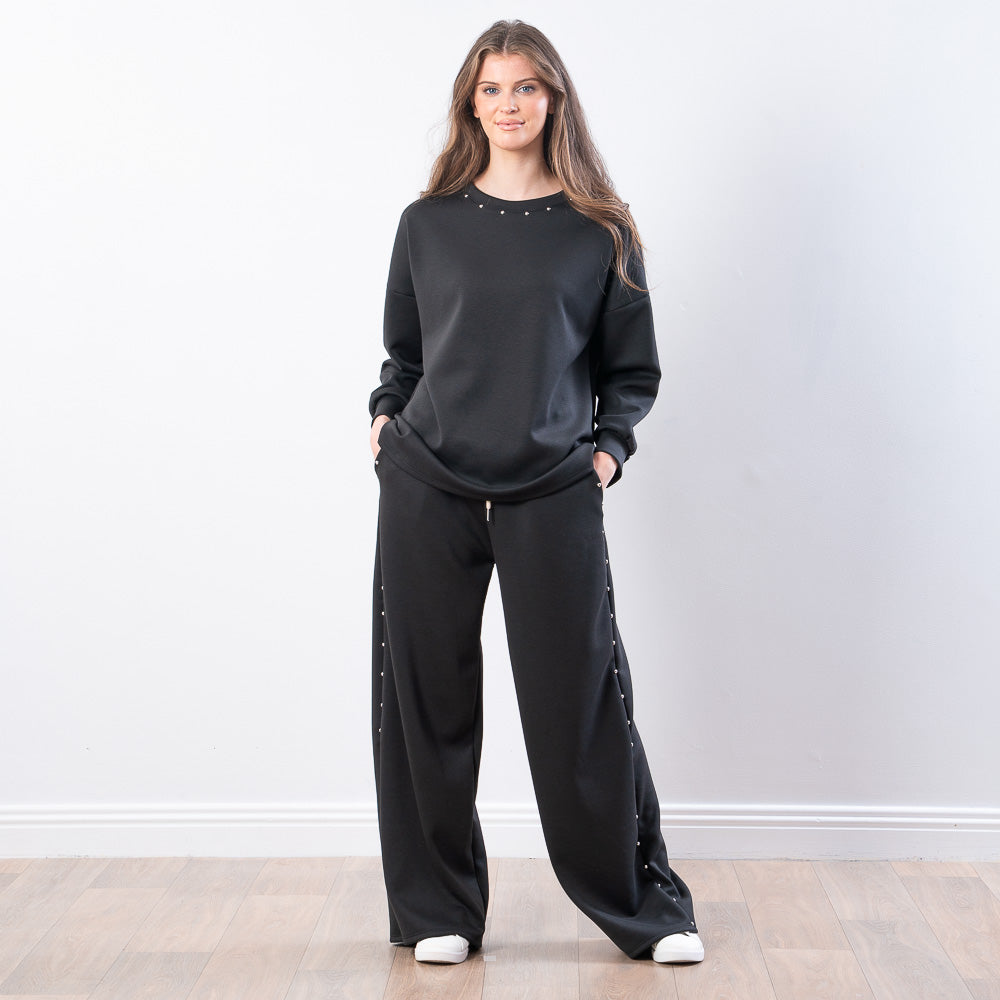Dixie Co-ord in black – two-piece co-ord set, approx. 29" inside leg, image 3