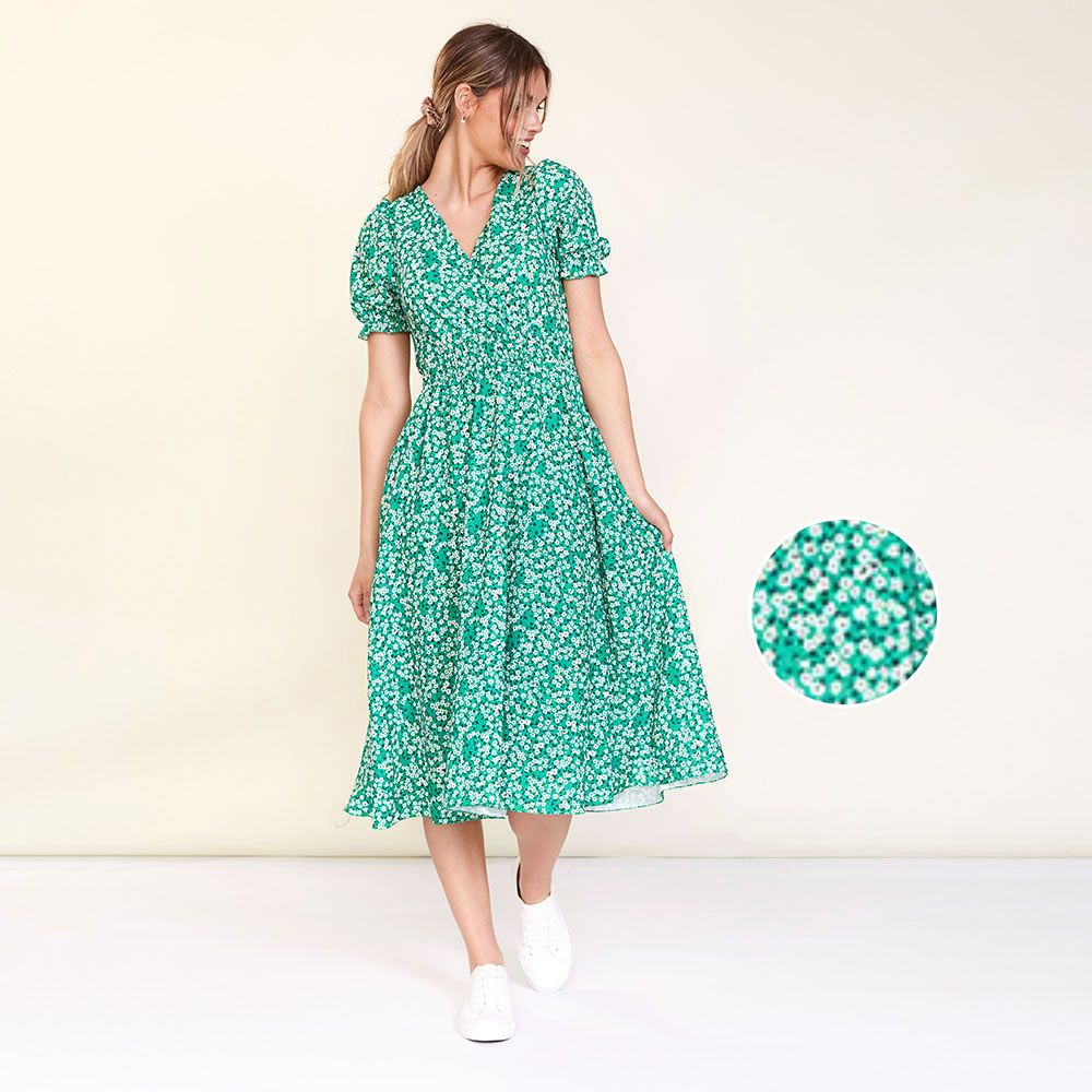 Belle Dress (Green Daisy)
