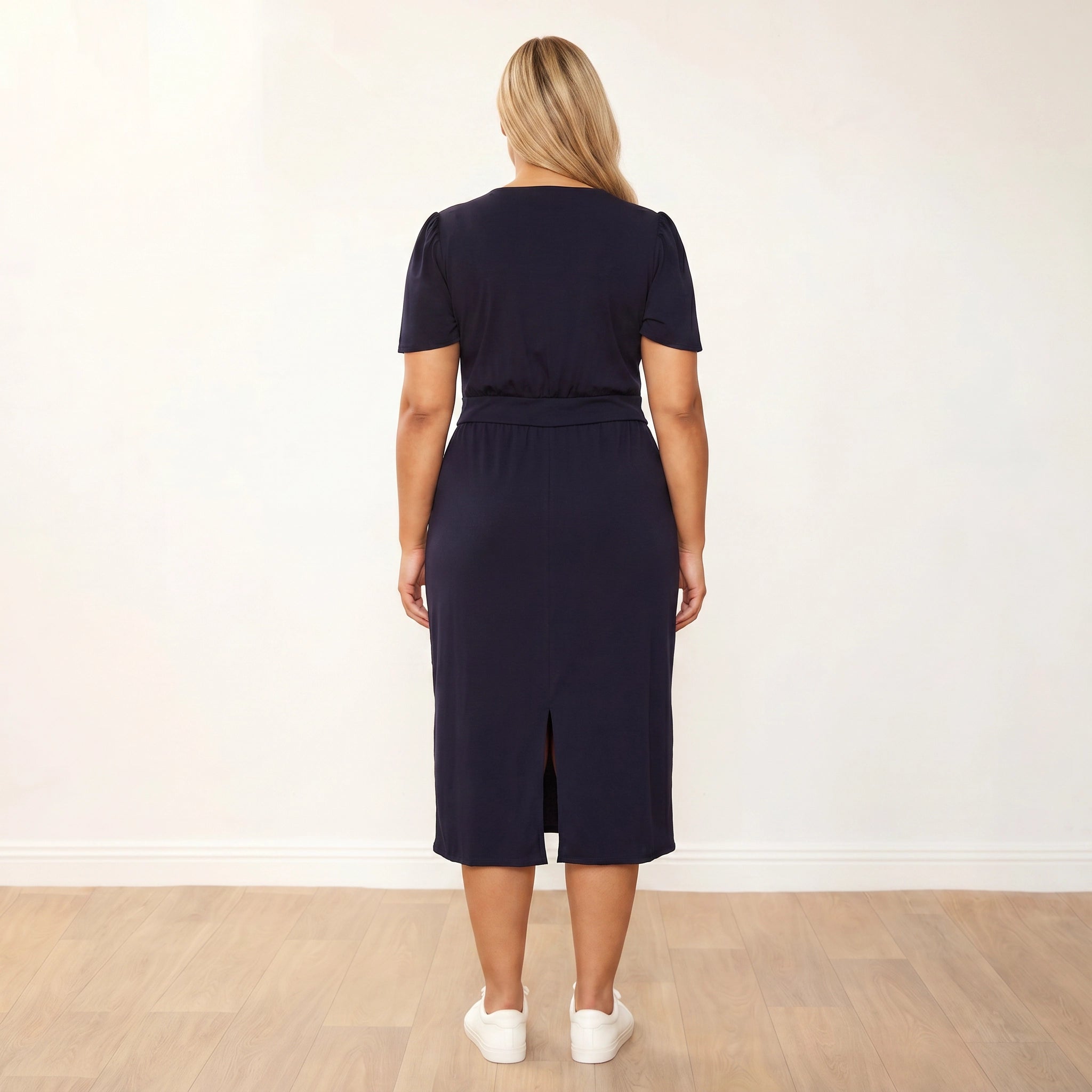 Lois Dress (Black) - Plus Size XXL - Full back view