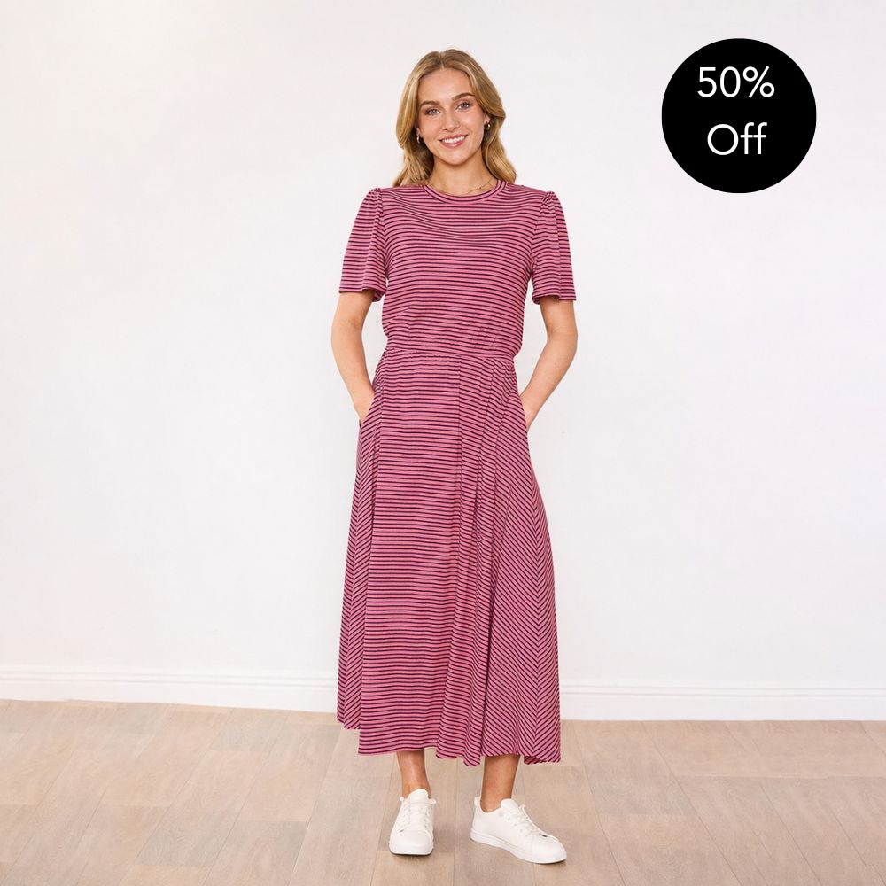 Eilish Dress (Pink/Brown)