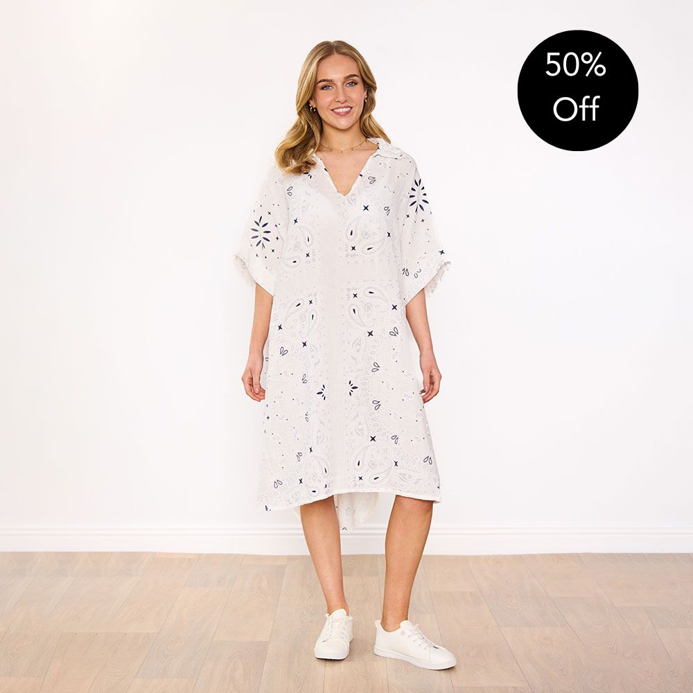 Diana Dress (White Bandana)